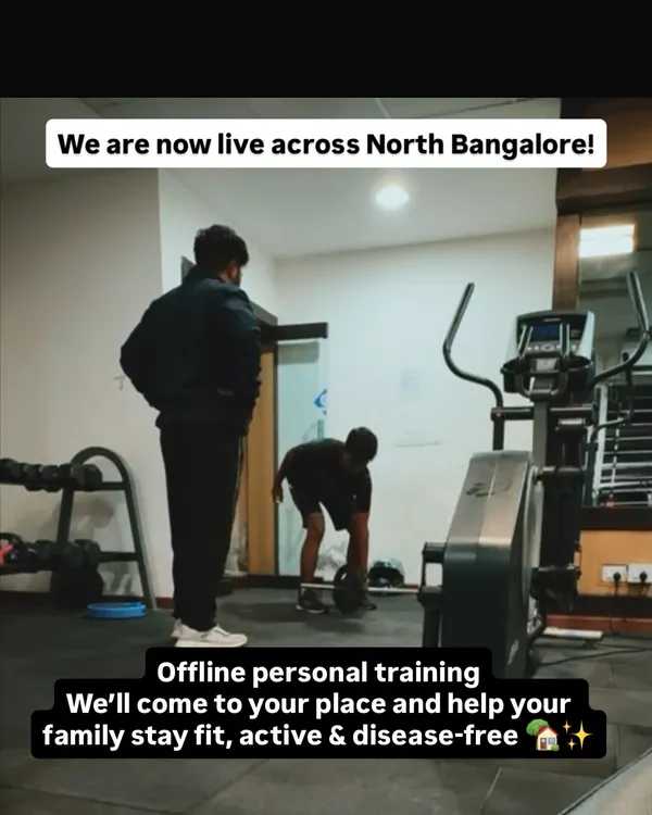Fitness is now at your doorstep. I offer offline personal training across North Bangalore, coming to your place to help you and your family stay fit, active, and healthy.