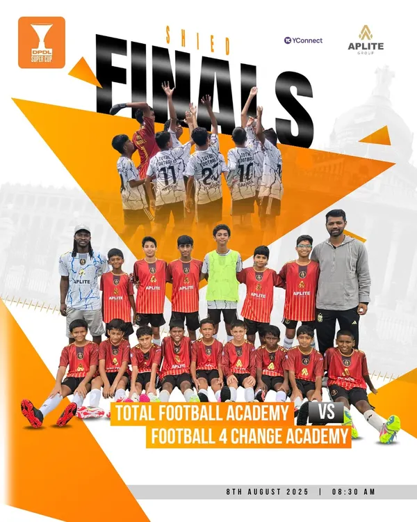 The final showdown. Our U13 team ready for the DPDL Super Cup Shield Finals in Bangalore. This is the high-stakes environment we prepare our players for.