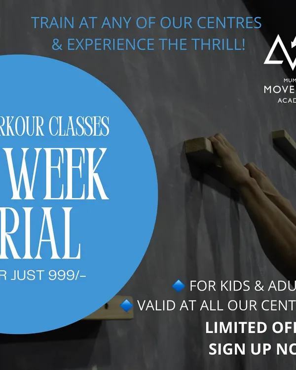 One week, unlimited movement! Try parkour for a full week for just 999. This limited-time offer is valid for kids and adults at all our centers.