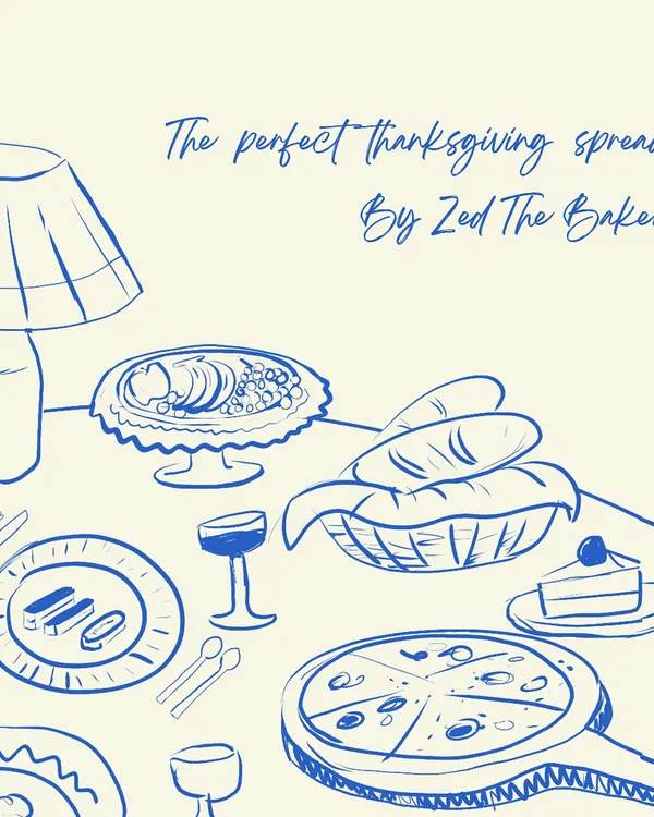 For Thanksgiving, I offer the perfect spread so you can focus on what truly matters: spending time with loved ones. This illustrated menu gives a taste of the festive dishes I can prepare for your holiday table.