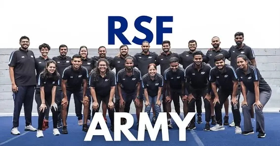 Making a champion is a team sport. This is the RSF Army: our incredible team of Strength & Conditioning coaches, Physical Therapists, and administrative staff who work together to elevate India's sporting culture.