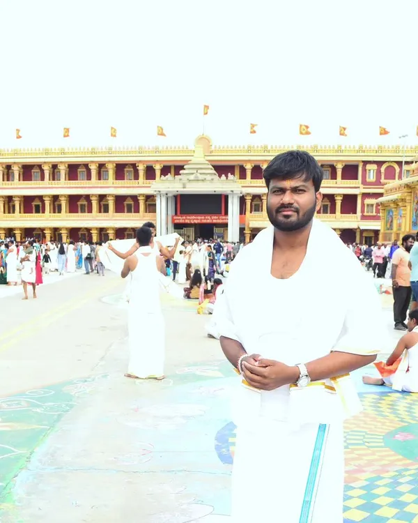Seeking the blessings of Rayaru at Mantralaya.
