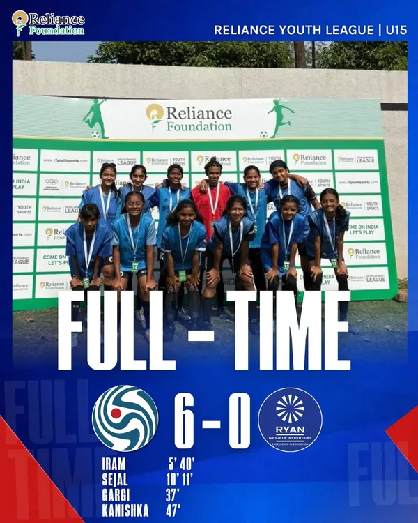 A dominant 6-0 win for our U15 girls in the Reliance Youth League. A fantastic display of teamwork and clinical finishing.