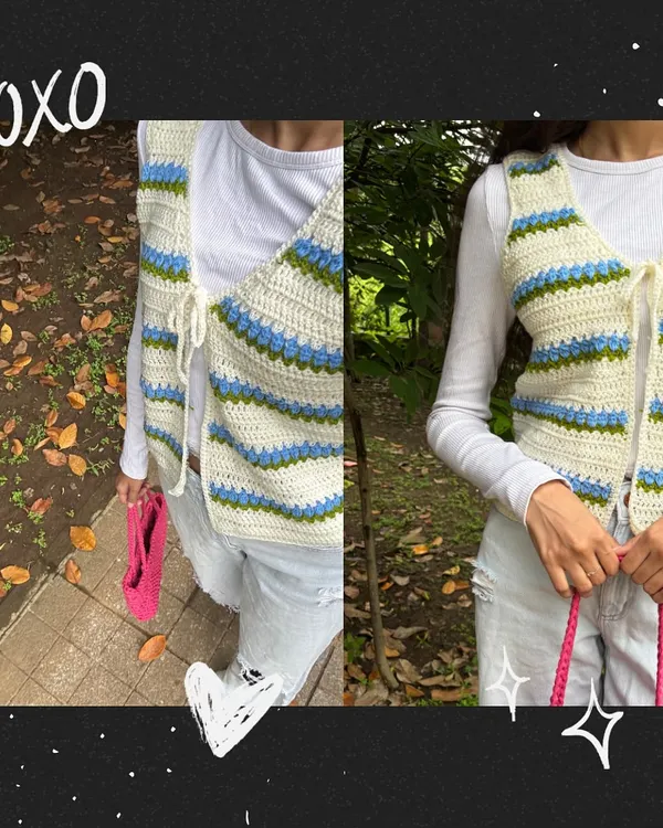 The story of this vest is kinda funny. I was so proud of it and did a whole photoshoot, only for the customer to point out I missed a whole row of flowers on the shoulder. 😅