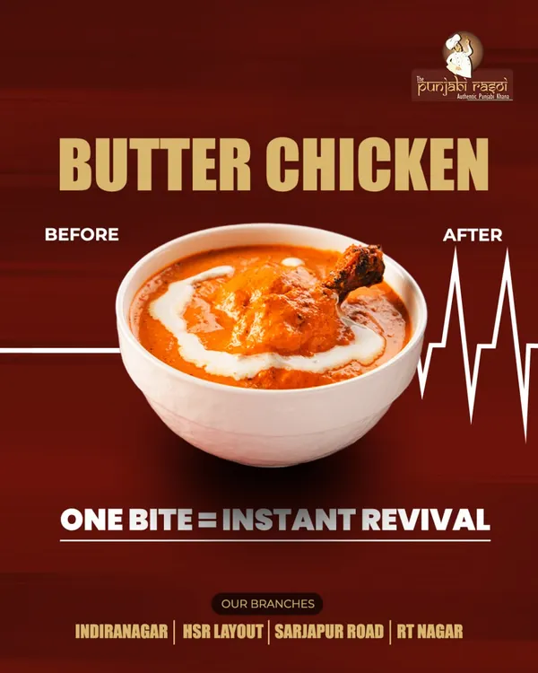 One bite of our Butter Chicken is all it takes to turn your day around. It's the ultimate comfort food, rich in flavour and cooked to perfection.