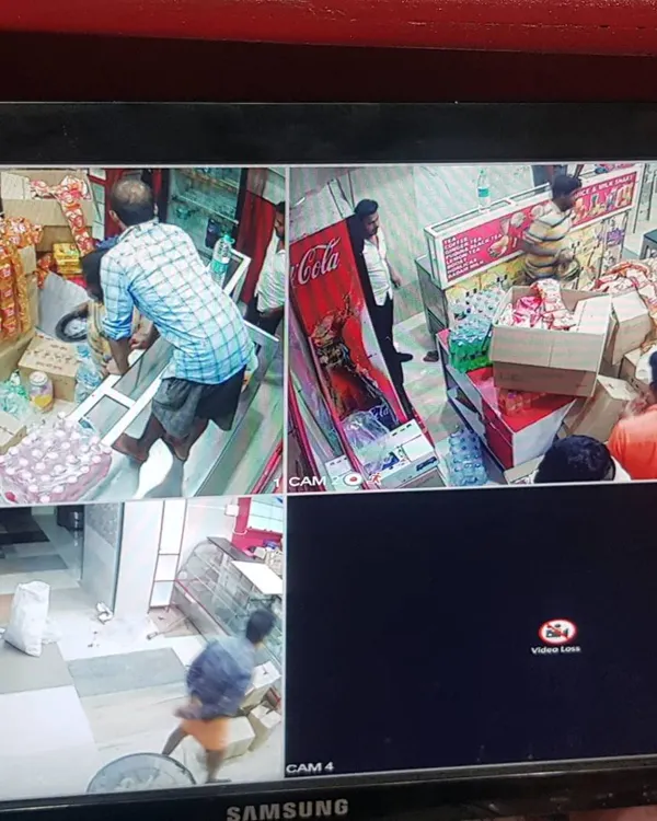 This is a multi camera view of a retail shop I secured. The system monitors the billing counter, product aisles, and the entrance.