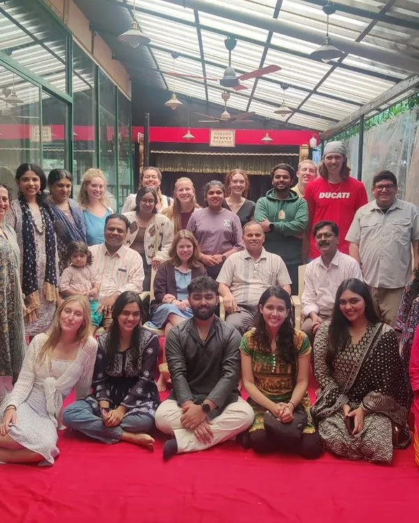 A group photo with students from Creighton University and St. Joseph's College after a fulfilling cultural session. Our indoor space is designed to be open and welcoming for group interactions and learning.