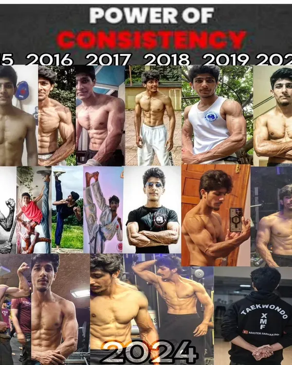 The power of consistency. This is my transformation from 2015 to 2024, showing that real change doesn't happen overnight. It's the result of years of showing up and putting in the work.