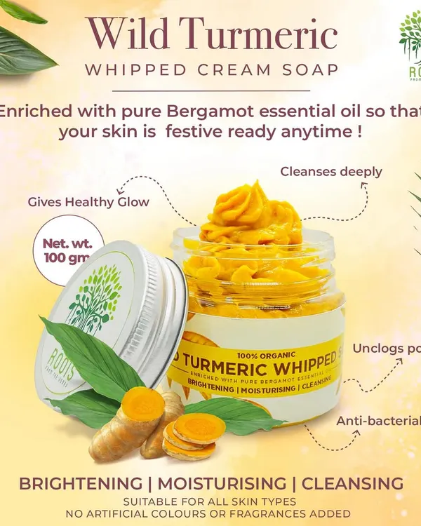 My Wild Turmeric Whipped Cream Soap is a bestseller for a reason. It brightens, moisturizes, and deeply cleanses, making it perfect for getting your skin festive-ready anytime.
