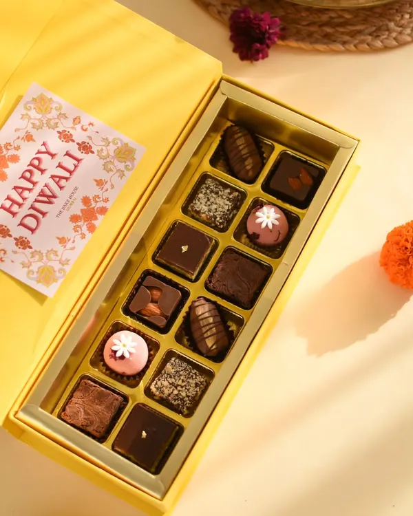 My Fusion Treat Box, filled with bite-sized bestsellers like Rose Kaju Katli and Nutella Brownies. It’s a modern twist on the classic Diwali mithai box.
