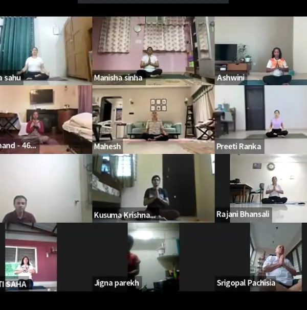 This is a glimpse into one of our large online group sessions for International Yoga Day. It is wonderful to see so many people from different places come together to practice, creating a powerful collective energy of peace and purpose.