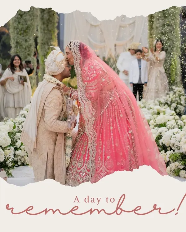A day to remember! This is the moment it all comes together. After months of designing and brainstorming, seeing the couple share a kiss under the mandap we created is the best reward.