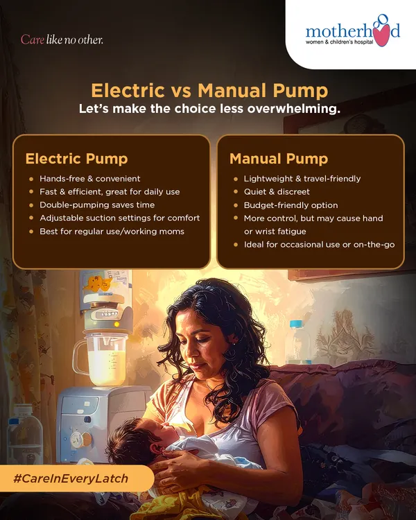 Choosing between an electric and a manual breast pump can be overwhelming. This simple guide breaks down the pros and cons of each, helping you decide based on your lifestyle, from the hands-free convenience of an electric pump for working moms to the discreet portability of a manual one for on-the-go use.