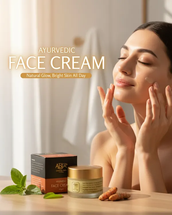 My Ayurvedic Face Cream is designed to give you a natural glow and bright skin all day. Here, a user applies the cream, which absorbs easily to nourish and hydrate.