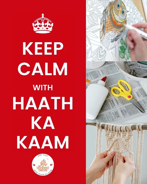 Introducing 'Haath Ka Kaam': our initiative to encourage everyone to engage in simple, hands-on art activities as a powerful act of self-care.
