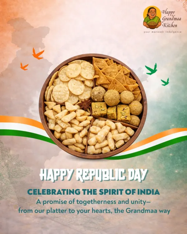 Celebrating the spirit of India with a platter of togetherness. This assortment of our Marwadi sweets and snacks was created for Republic Day, perfect for sharing with family and friends.