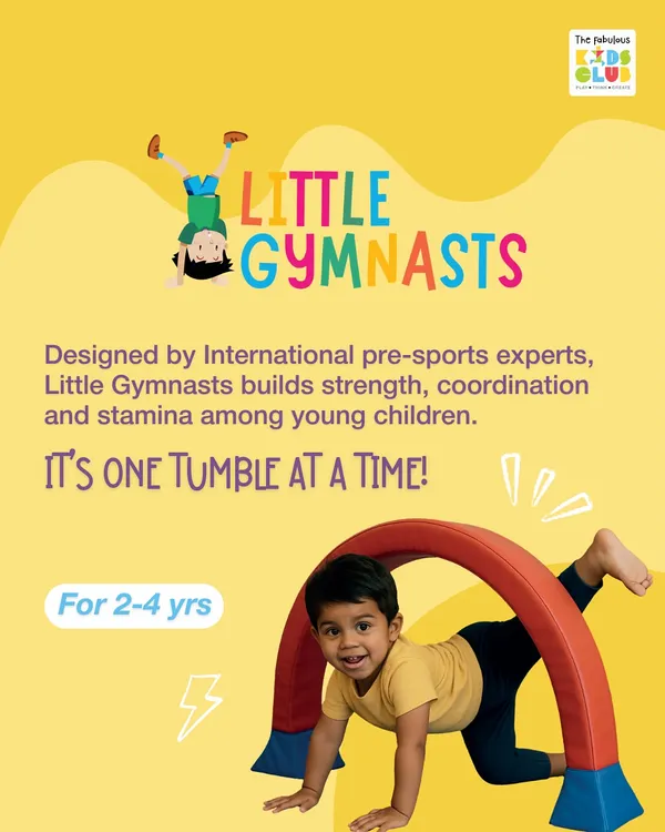 This is what purposeful play looks like. Our Little Gymnasts program is specially designed for toddlers aged 2 to 4, helping them build strength and coordination, one fun tumble at a time.