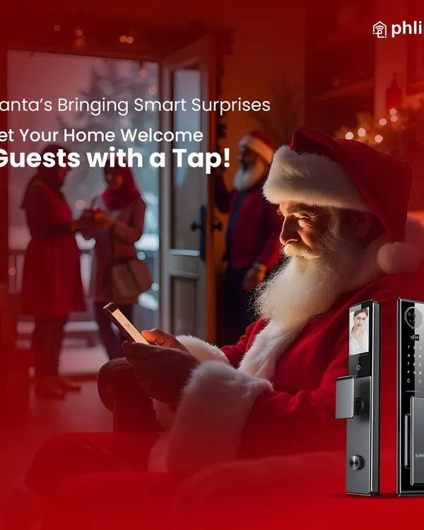 Santa's bringing smart surprises. This Christmas, let your home welcome guests with a simple tap on your phone, even if you're busy with preparations.