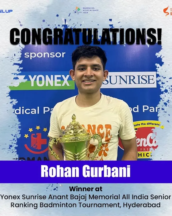 A huge congratulations to our player Rohan Gurbani for his victory at the Yonex Sunrise Anant Bajaj Memorial All India Senior Ranking Tournament in Hyderabad. This win is a product of his unwavering dedication and the rigorous training environment at our academy.