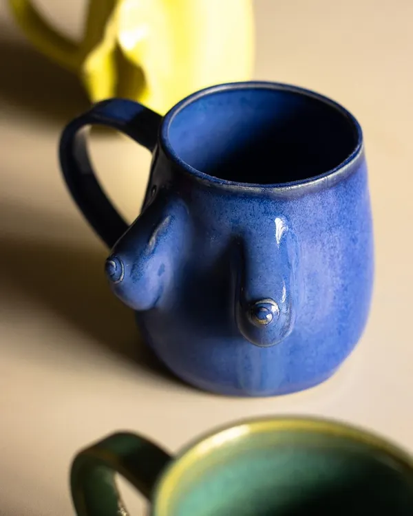 The iconic boob mug! These are a signature creation from one of our talented students and always a conversation starter. We love seeing such bold and fun ideas come to life.