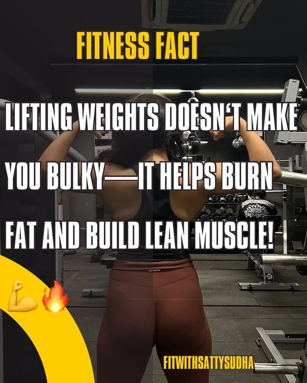 Fitness Fact: Lifting weights doesn't make you bulky. It helps you burn fat and build lean, toned muscle.
