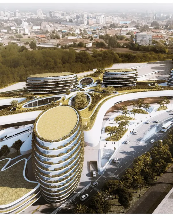 This aerial view captures the essence of the Baiyappanahalli Station masterplan in Bengaluru. I designed this 132-acre site not just as a transit hub, but as a floating urban park, a green lung for the city that sits above the train platforms, embodying the "Garden City" ideology.