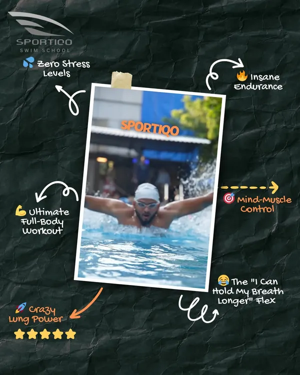Swimming is the ultimate full-body workout. It builds insane endurance, develops mind-muscle control, increases lung power, and reduces stress to zero, all without the high impact of other forms of exercise.