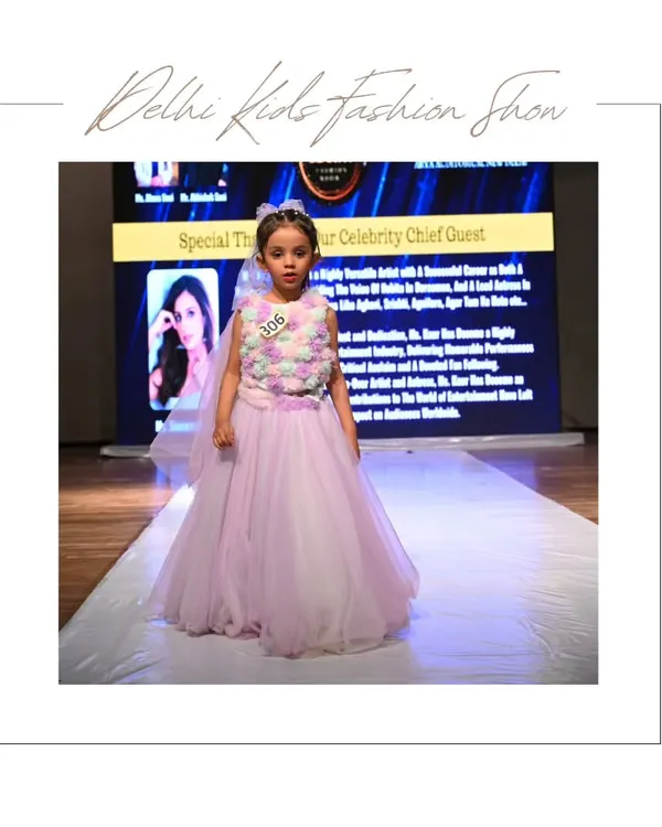 A true princess moment on the runway. This little model is featured in a beautiful lilac tulle gown with floral details on the bodice. I capture these enchanting looks to create timeless, creative children's portraits.