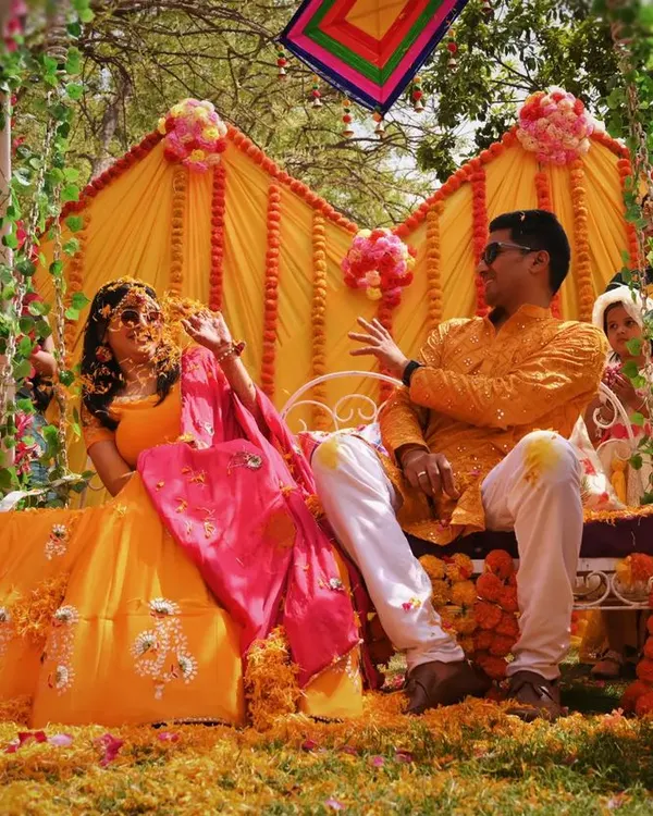 The pure joy and vibrant colors of a Haldi ceremony. We focus on capturing the fun, candid interactions that make pre-wedding rituals so special.