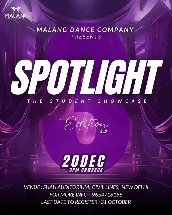 It's that time of year again. Announcing our annual student showcase, SPOTLIGHT 3.0, where our students take the stage to show their talent.