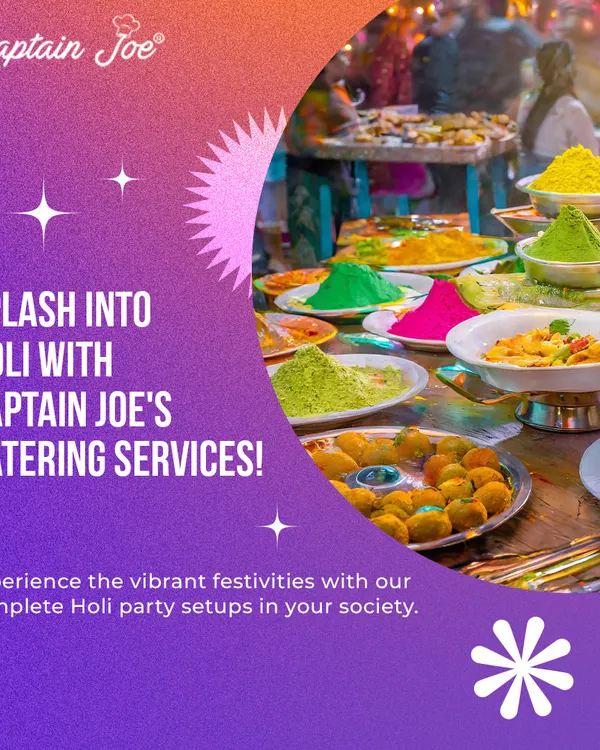 Splash into Holi with a feast for the senses. My catering setups for Holi include colorful food displays that complement the festive gulal. I provide a complete party solution to make your society or home event a massive success.
