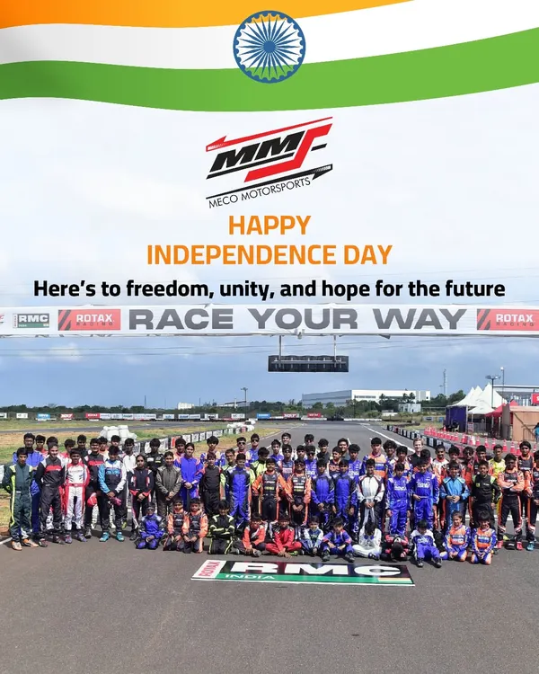 On Independence Day, we celebrate the spirit of freedom and the passion that drives Indian motorsport forward. This is a group photo of our racers, the future of the sport in our nation.
