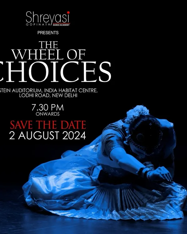 The official announcement for my production, "The Wheel of Choices." This dance drama is my interpretation of the Mahabharata's timeless lessons on dharma and karmic destiny, presented with my senior students and fellow artists.
