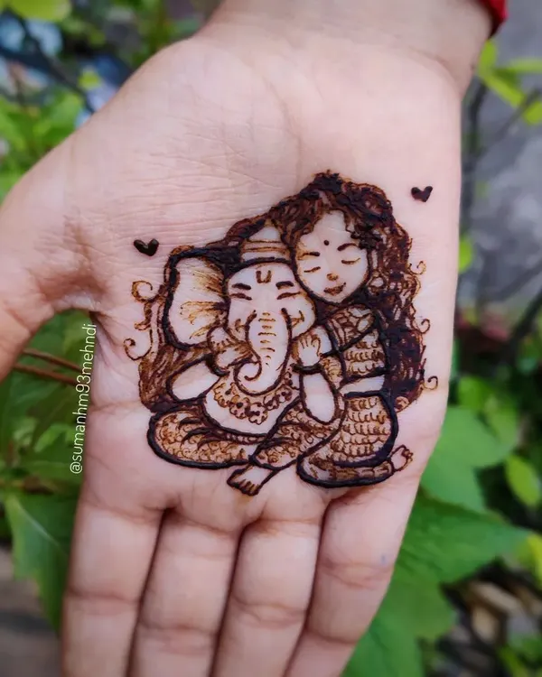 A sweet and unique take on spiritual art. This design shows a girl hugging Ganesha, portraying him as a dear friend. It’s a reminder of the personal connection we can have with the divine.