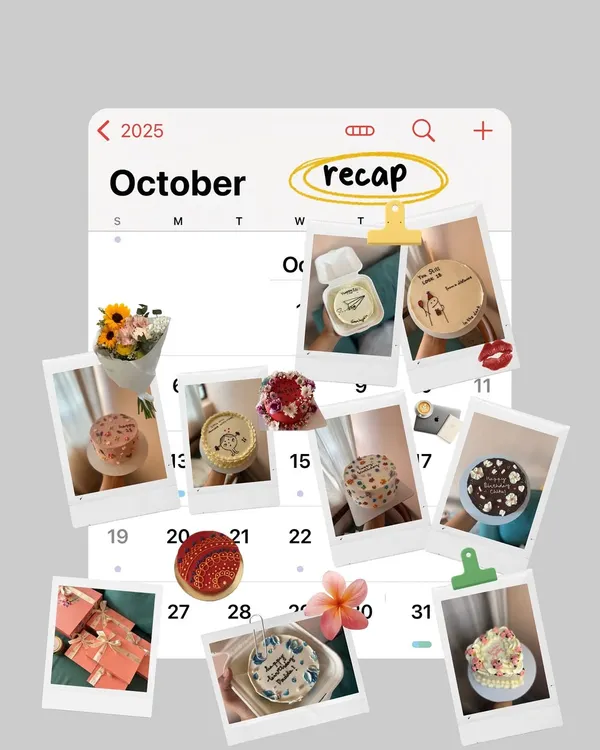 A recap of my October bakes, showing a variety of custom bento cakes and celebration cakes I made throughout the month.