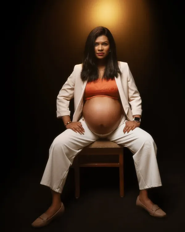 Here’s a portrait that speaks of power, grace, and resilience. The strong pose and confident gaze tell a story of motherhood, strength, and individuality.