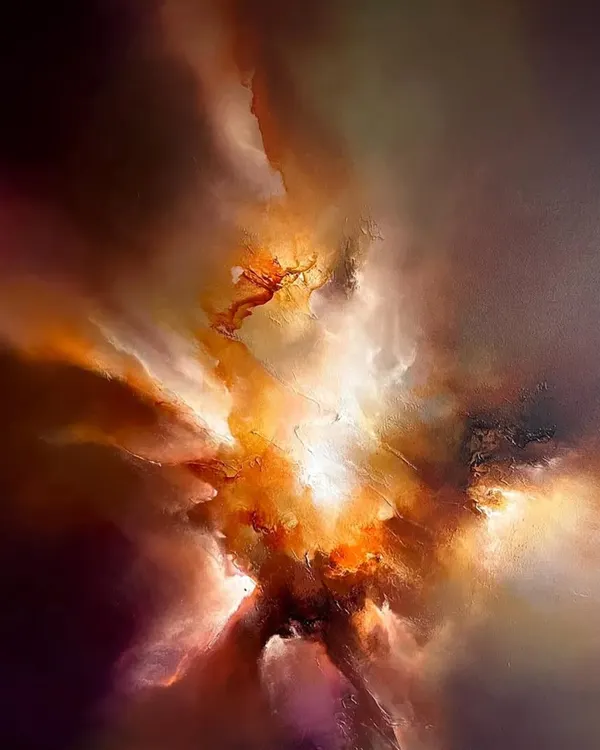 A captivating abstract piece titled 'The Age of Forever' by Simon Kenny. This artwork invites you to explore endless emotions through its dynamic colors and fluid forms, where the past, present, and future merge seamlessly.
