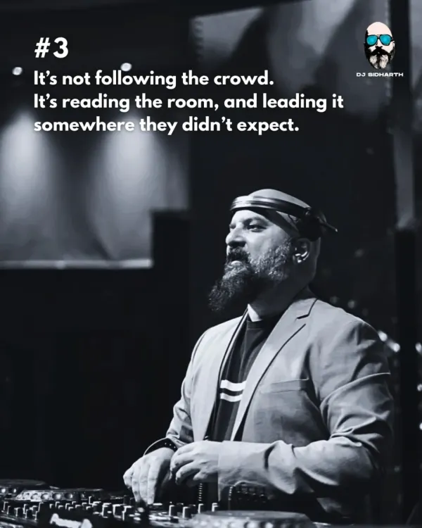 A good DJ doesn't just follow the crowd. They read the room and lead it somewhere unexpected. It's about pulling everyone into the same heartbeat.