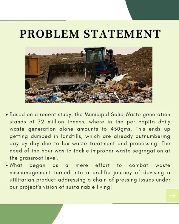 We started with a problem: municipal solid waste overwhelming our landfills. This infographic explains the scale of the issue and how it inspired us to tackle waste mismanagement at the grassroots level with a useful, sustainable product.