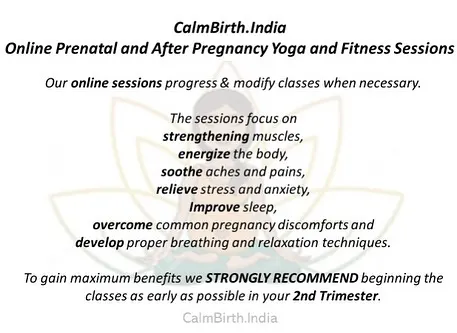My online prenatal yoga and fitness sessions are designed to strengthen muscles, soothe aches, improve sleep, and develop proper breathing techniques. Starting in your second trimester is strongly recommended to gain maximum benefits for your pregnancy and labor.
