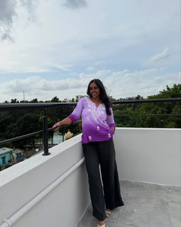 My dad is not just my dance partner, but a pretty good photographer too! A happy, relaxed moment captured by him on our terrace.