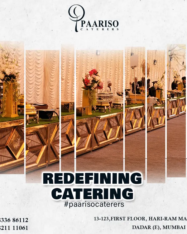 A look at our grand buffet setup, featuring modern, illuminated counters with geometric designs. We ensure our presentation redefines catering and adds a touch of luxury to your event.
