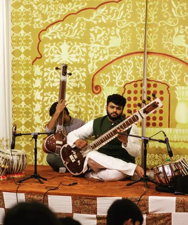 A beautiful moment from a live classical concert. For me, music is a shared experience, and I love creating a space where the audience and I can connect through the melodies of the sitar, accompanied by the rhythm of the tabla and the drone of the tanpura.