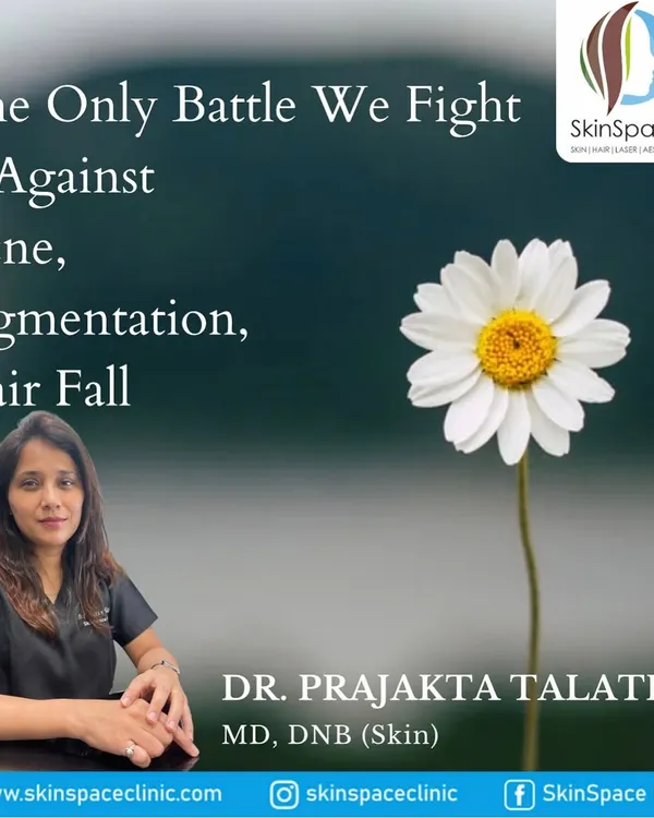 At SkinSpace Clinic, the only battles we fight are against acne, pigmentation, and hair fall. We believe in a calm, compassionate approach to dermatology, providing expert care to help you feel confident in your skin.