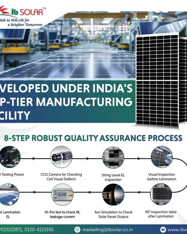 Our 8-step robust quality assurance process ensures every panel meets the highest standards. From cell testing and visual inspections to sun simulation and post-lamination checks, we guarantee top-tier quality developed in our Indian manufacturing facility.