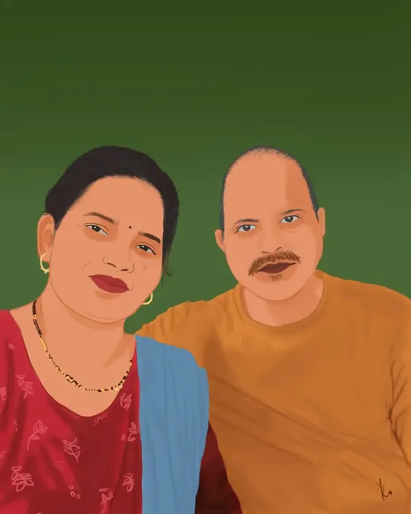 This custom digital portrait was a commission based on a client's photo. It’s a great way to celebrate a relationship or create a unique anniversary gift.