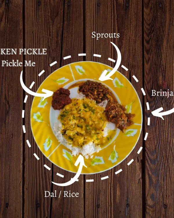 This is what a perfect meal looks like to us. A simple plate of dal and rice transformed into a flavour-packed delight with a spoonful of our homemade Chicken Pickle and Brinjal Pickle. It’s how we bring a little extra joy to your dining table.