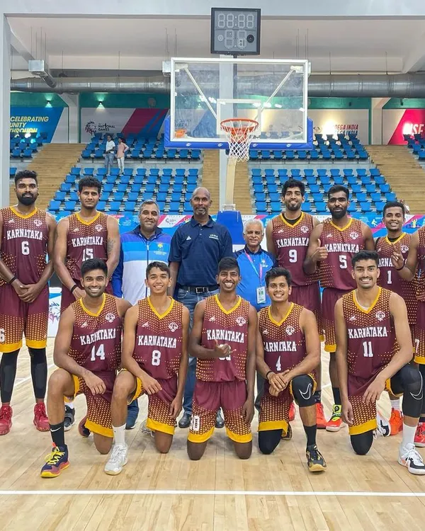 Representing my state with the Karnataka senior men's team at the 36th National Games in 2022. Competing at this level provides invaluable experience that I pass on to my students.