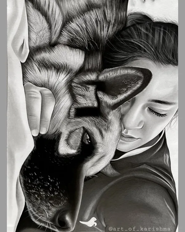 This custom charcoal sketch captures the pure, unspoken love between a girl and her best friend. I focus on bringing out the emotion in these moments, creating a timeless A4 portrait to honor your furry family members.