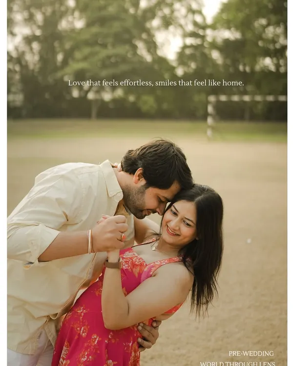 "Love that feels effortless, smiles that feel like home." A beautiful, candid dancing moment in a park in Agra.